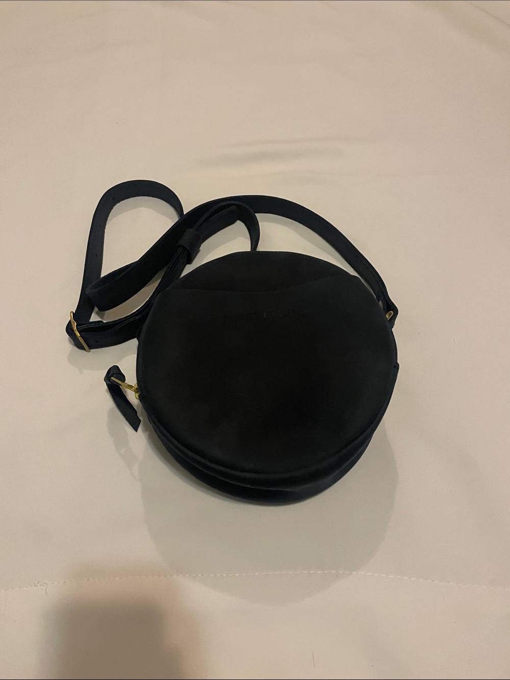 Portland genuine leather crossbody circle canteen bag zip wallet quiet luxury